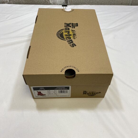 Dr Martens 1460 Leopard Pink Water Repellent Leather Boot Lace Up Women US 6 - Picture 12 of 14